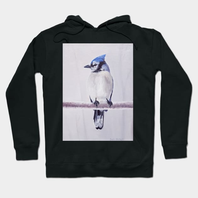 Blue Jay in Silver Light Hoodie by EmilyBickell